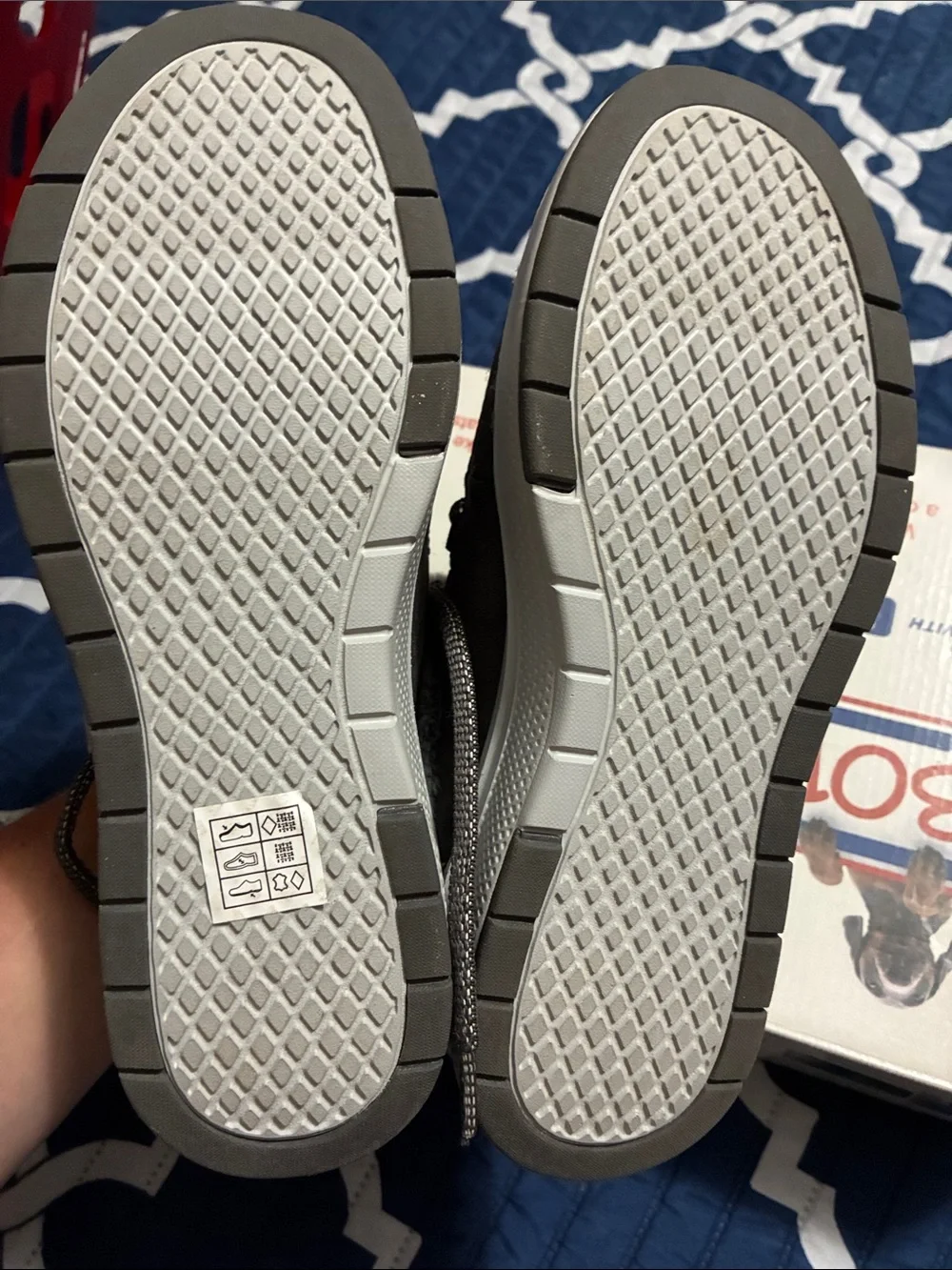 Bobs from Skechers Women's Gray Faux-Fur Lined Slip-On Lace-Up Sneaker boots